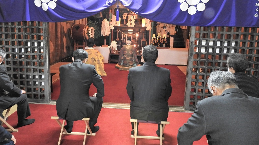 涼ヶ岡八幡神社　祈年祭　春祭り　神事