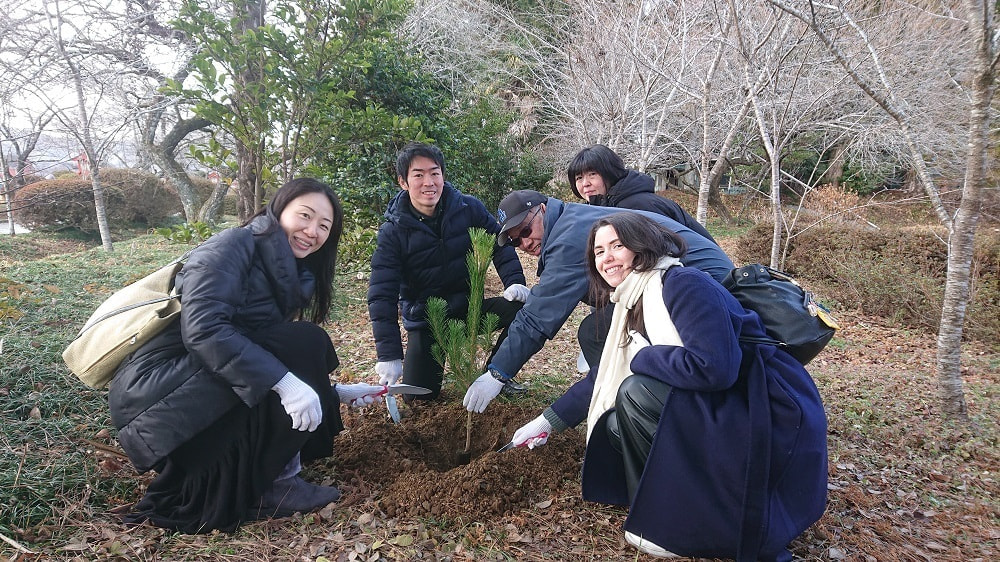 涼ヶ岡八幡神社 植樹