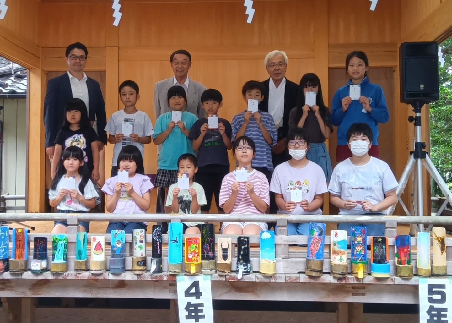 涼ヶ岡八幡神社 例大祭 絵付け竹灯ろう
